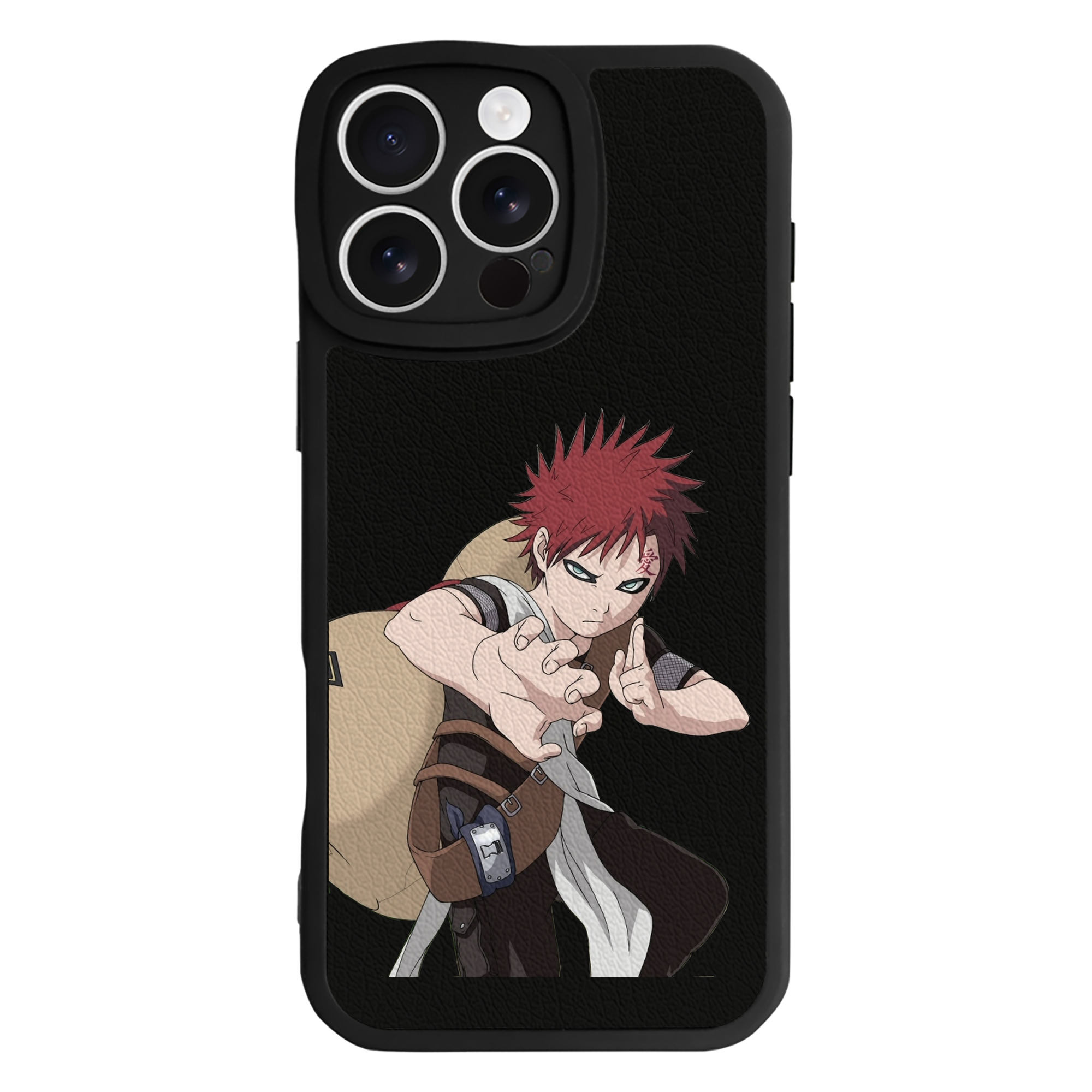 （画像用） NARUTO -ナルト- ガアラ Gaara 【iPhone 16シリーズ対応】シリコンスマホケース（レザー調） 材質：シリコン